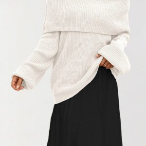 Off Shoulder Loose Knit Pullover Sweater
