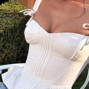 White Bow Slim Fit Cami Top